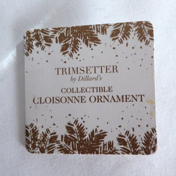 NEW 4.5” CLOISONNE GOLD METAL ENAMEL JOINTED SEAHORSE CHRISTMAS ORNAMENT - Picture 13 of 14